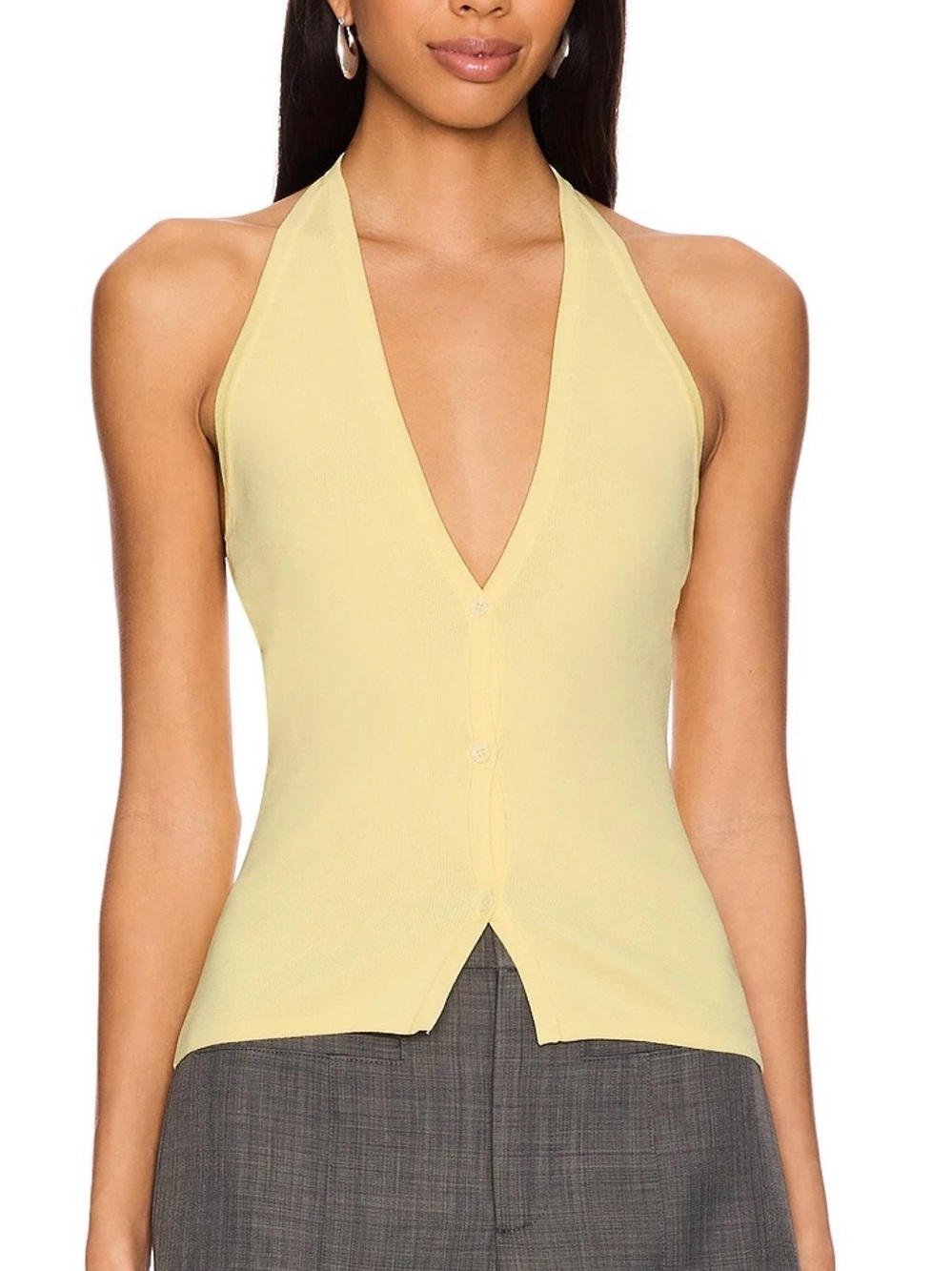 Revolve Lioness Brat Halter Top in Butter